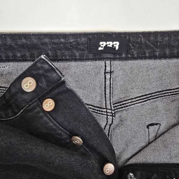 Half Evil 333 Button Fly Distressed 5 Pocket Style Jeans 40x32 - Picture 7 of 10